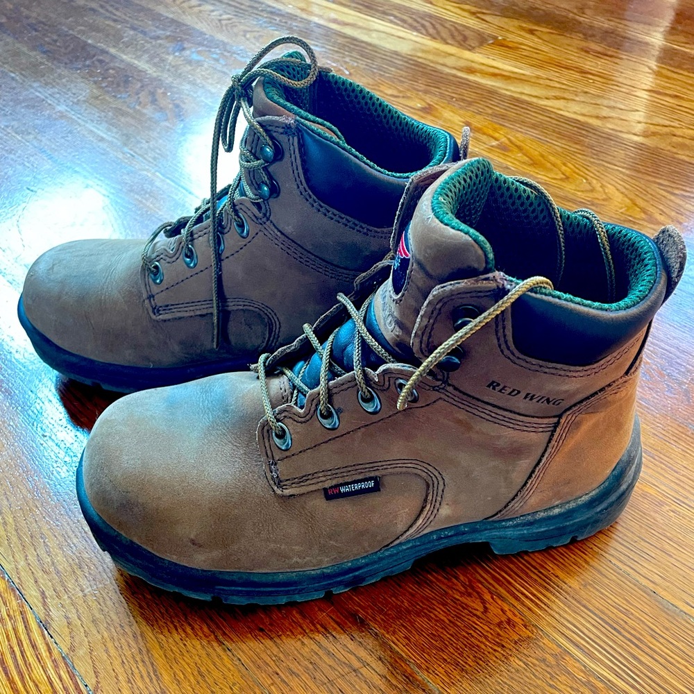 Red Wing work boots.